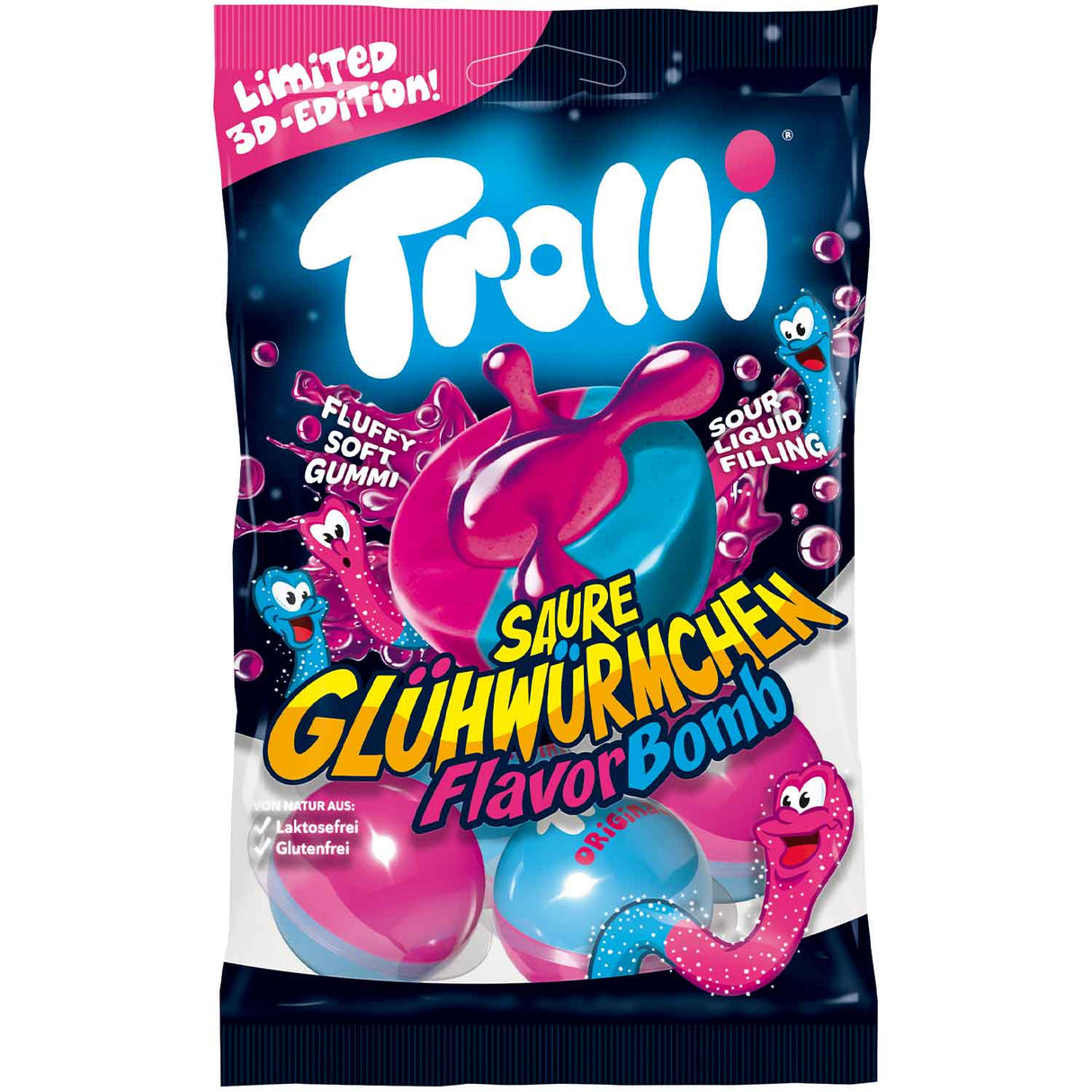 Trolli Flavourbomb Sour Glowworm Peg Bag 75g