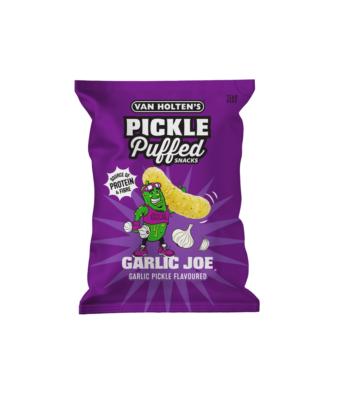 Van Holtens Pickled Puff Garlic Joe Snacks 90g USA