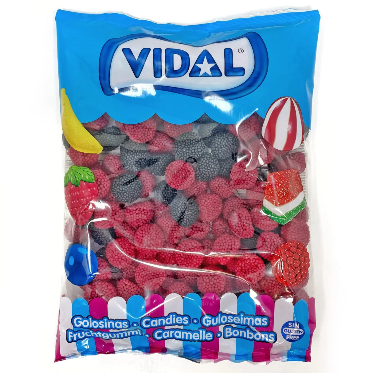 Vidal Bag Mini Blackberries & Raspberries Gums (1kg)
