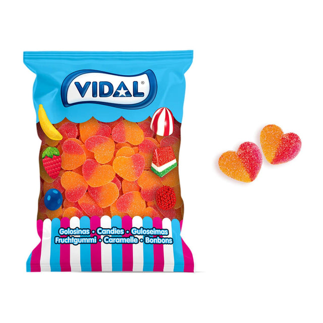 Vidal Fizzy Peach Hearts Bag 1.5kg