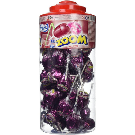 Vidal Mega Zoom Cola Lollipops Tub (50pcs)