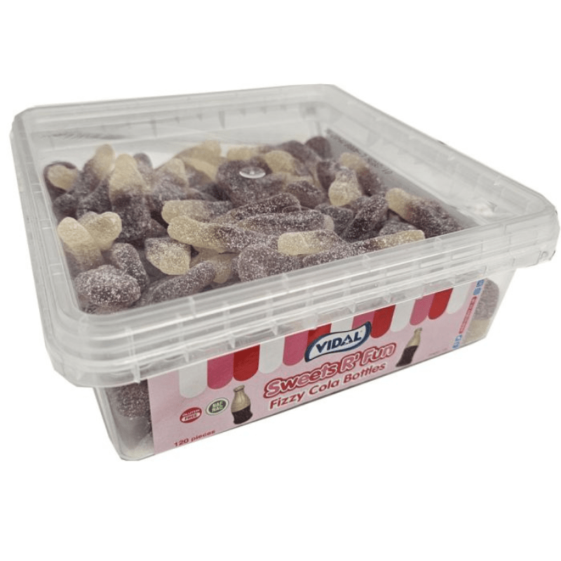 Vidal Tub Fizzy Cola Bottles (120pcs)