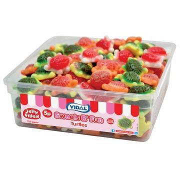 Vidal Tub Jelly Filled Turtles (120pcs)