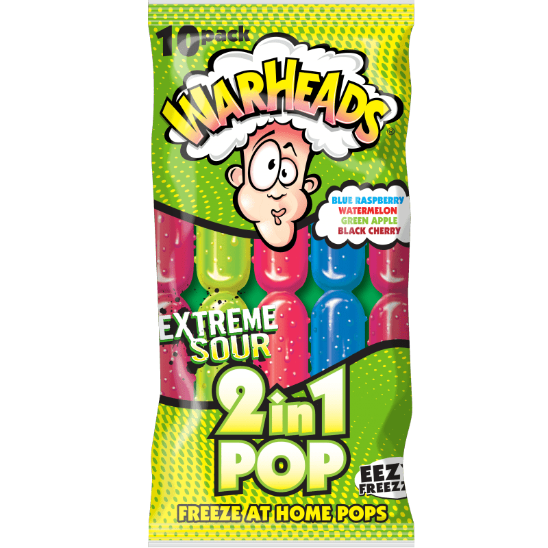 Warheads 2 in 1 Freeze Pops 10 Pack