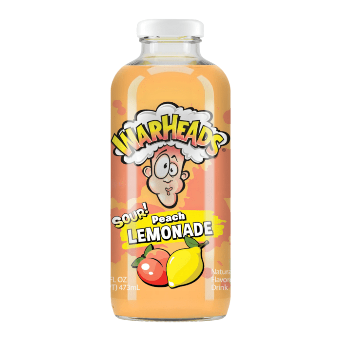 Warheads Sour Peach Lemonade Bottle 473ml USA