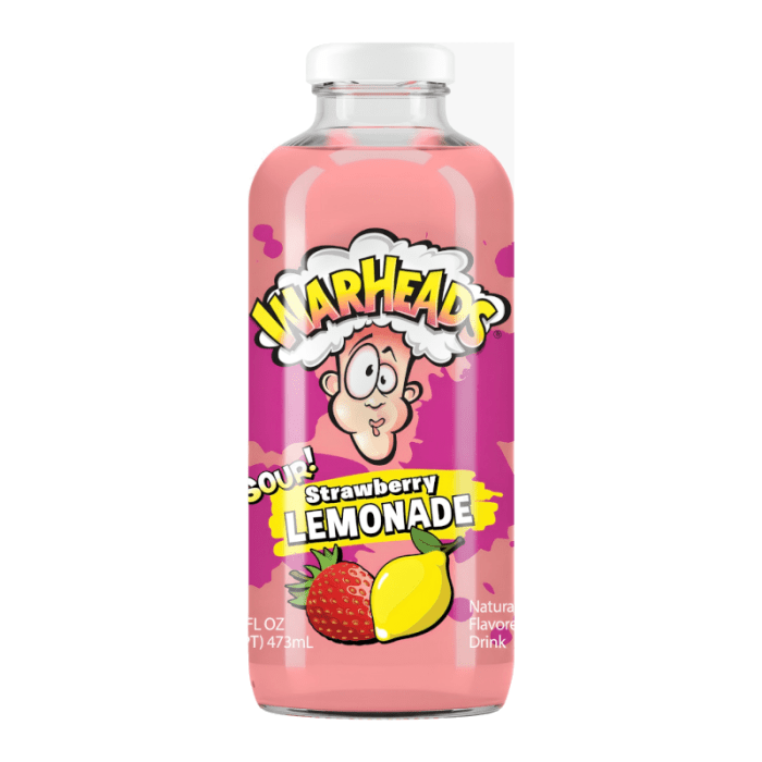 Warheads Sour Strawberry Lemonade Bottle 473ml USA