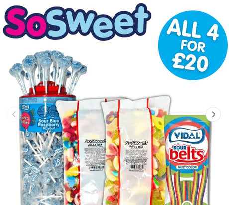 Discover Our Exquisite 2kg Fizzy, Jelly Sweets + Vidal Lotta Lollies Collection - Curated by Experts - SoSweet