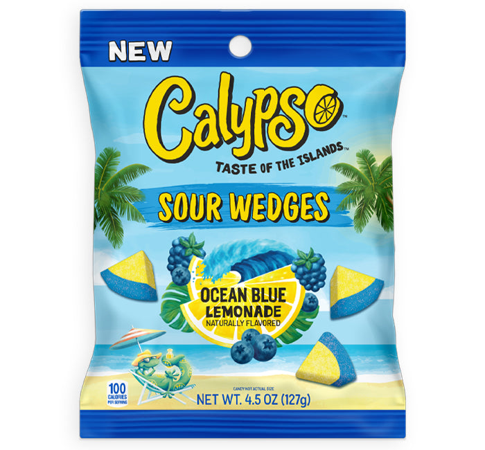 Calypso Sour Wedges Ocean Blue Lemonade Peg Bag 127g USA