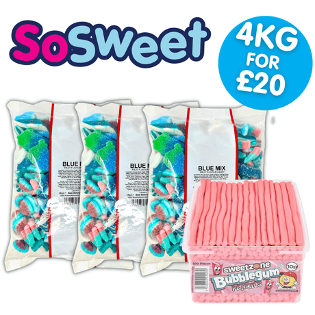4k for £20 - 3x Blue, Sweetzone Pencil Tub (100pcs)
