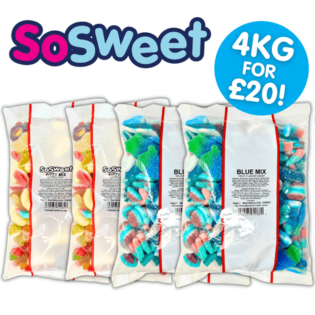4kg for £20 - 2x Blue, 2x Fizzy