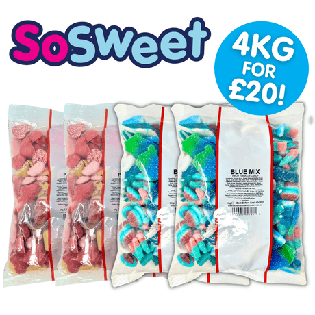 4kg for £20 - 2x Blue, 2x Pink