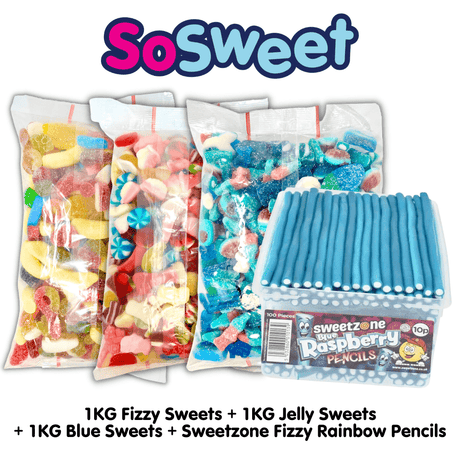4kg for £20 - Jelly, Fizzy, Blue, Sweetzone Blue Raspberry Pencil
