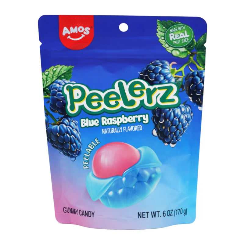 Amos Peelerz Blue Raspberry Peg Bag 120g