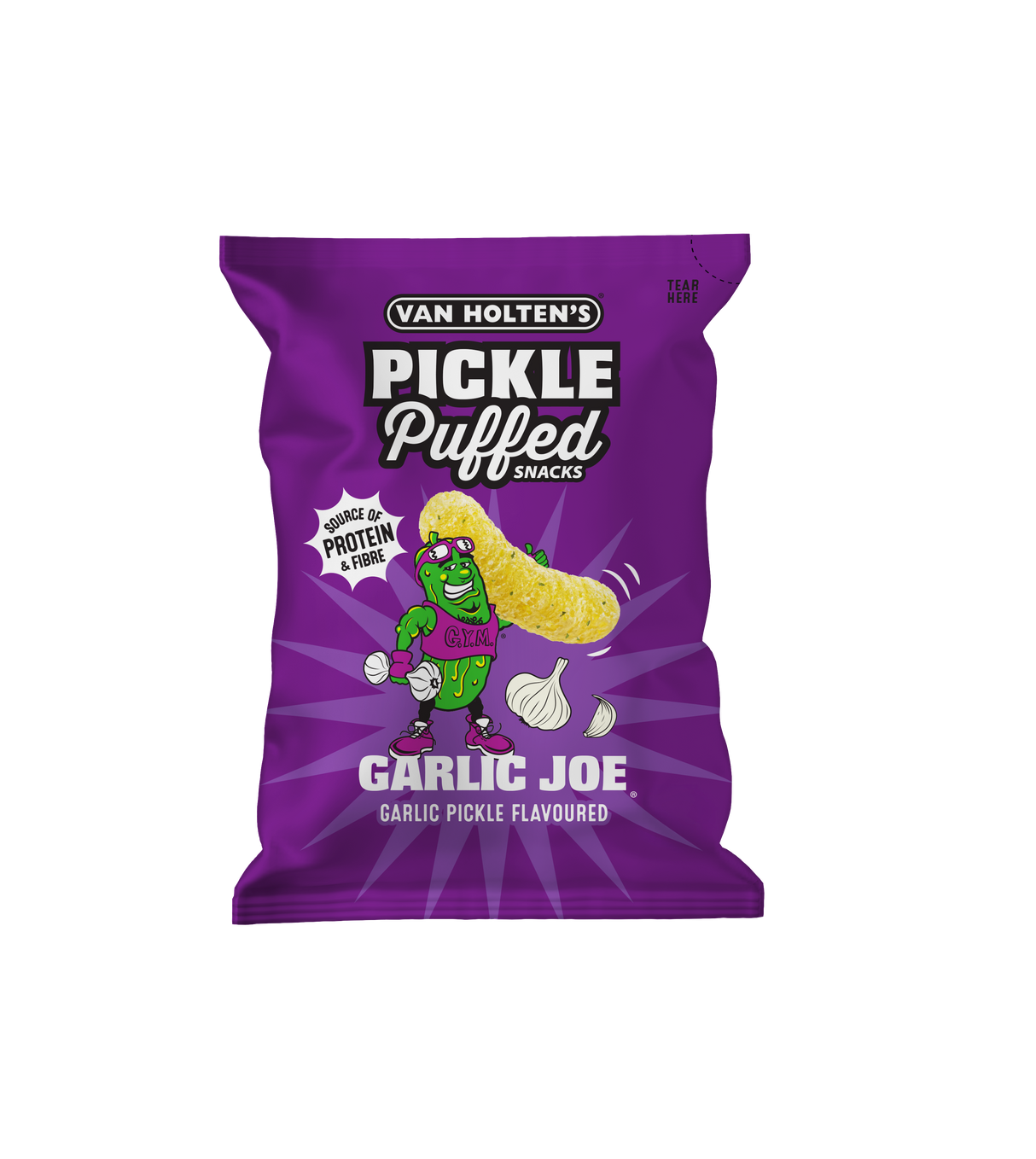 Van Holtens Pickled Puff Garlic Joe Snacks 90g USA