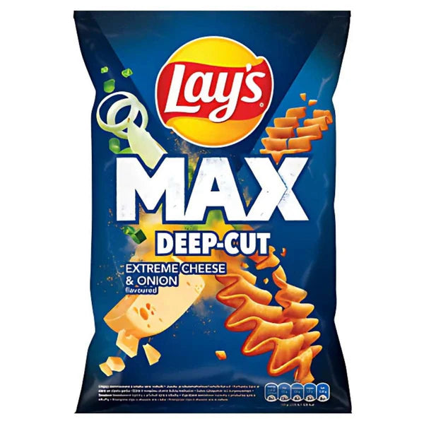 Lays Max Deep Cut Extreme Cheese & Onion Bag 120g