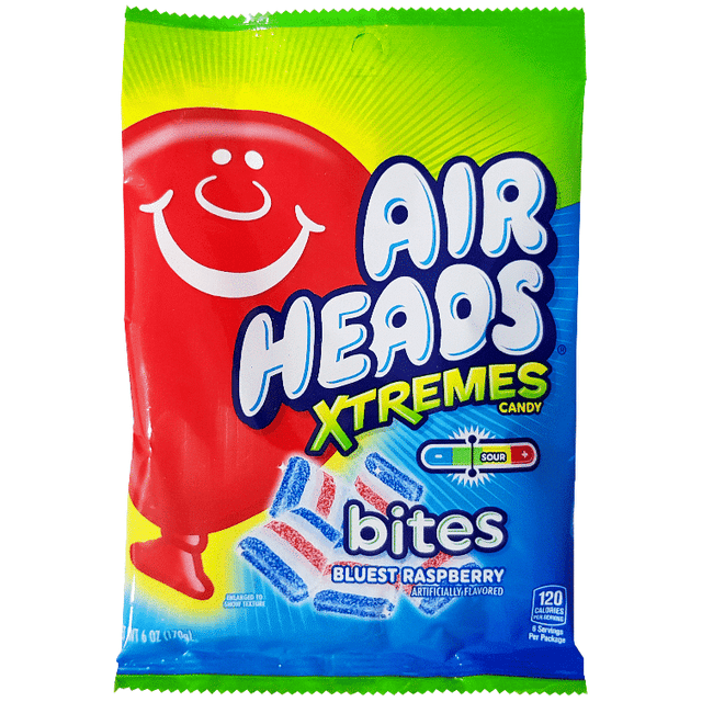 Airheads Xtreme Bites Blue Raspberry Peg Bag (170g)