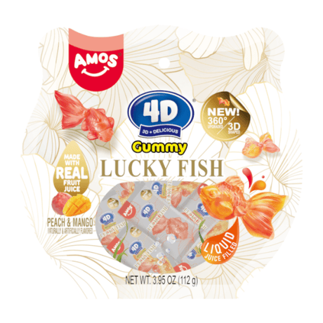 Amos 4D Gummy Lucky Fish Peg Bag (112g)