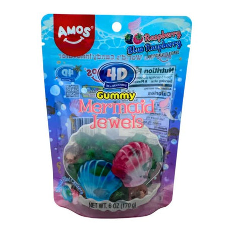 Amos 4D Gummy Mermaid Jewels Peg Bag 170g