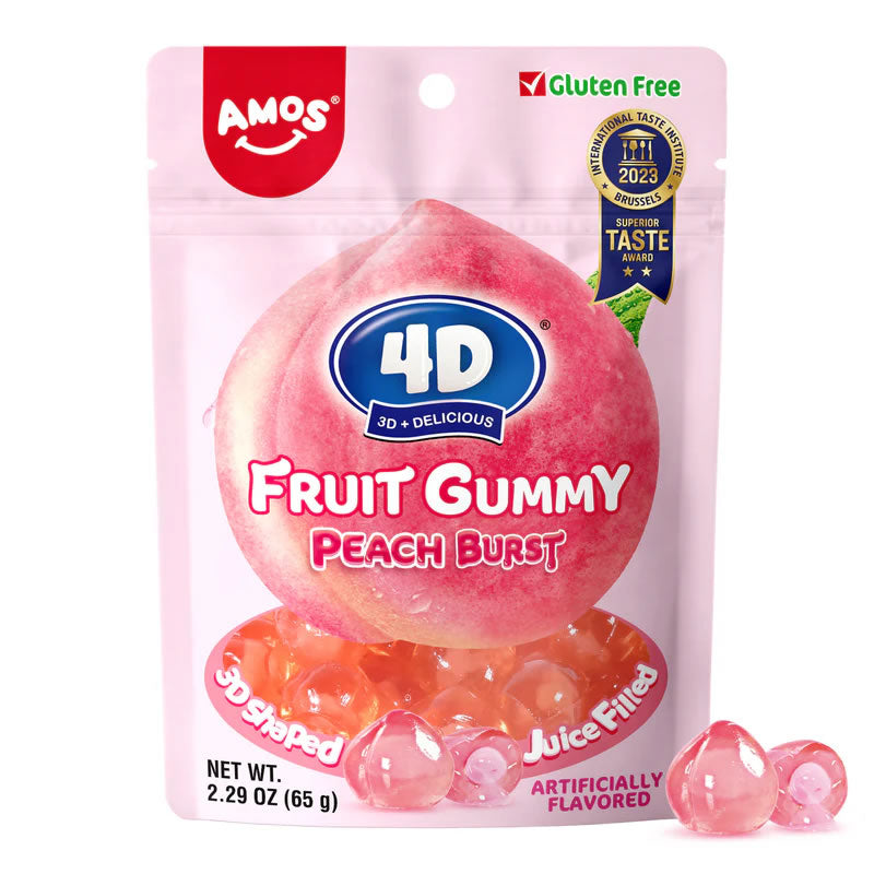 Amos 4D Fruit Gummy Peach Burst Fruity Sweets SoSweet