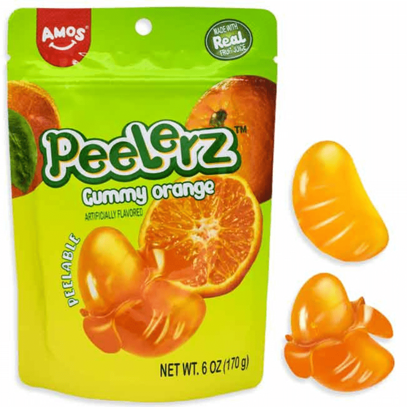 Amos Peelerz Gummy Orange Peg Bag (170g)
