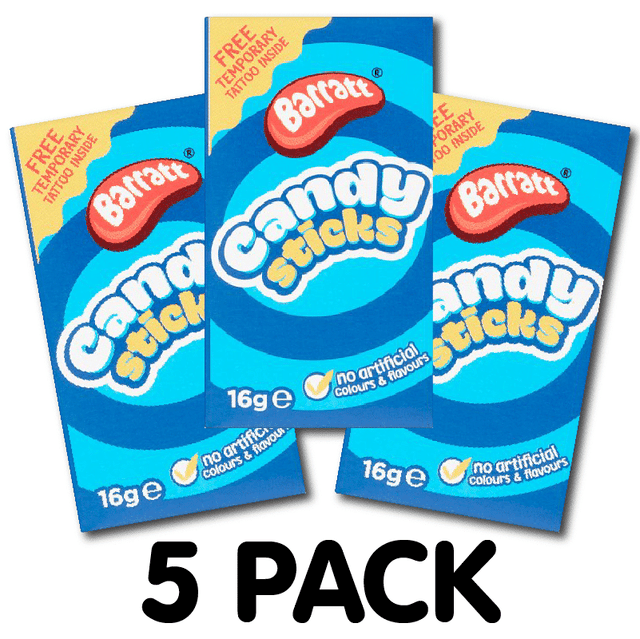 Barratt Candy Sticks 5 Pack (16g) (BB Expired)