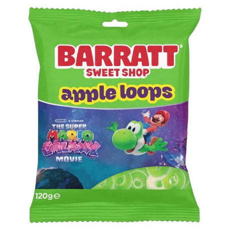 Barratt Sweet Shop The Super Mario Galaxy Movie Apple Loops Peg Bag 120g