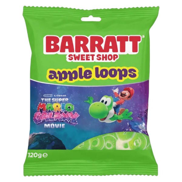 Barratt Sweet Shop The Super Mario Galaxy Movie Apple Loops Peg Bag 120g
