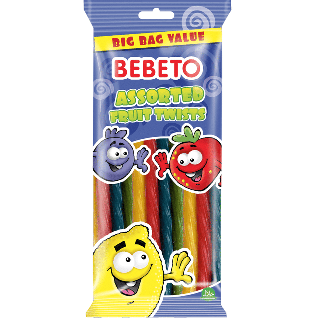 Bebeto Assorted Fruit Twists (160g)