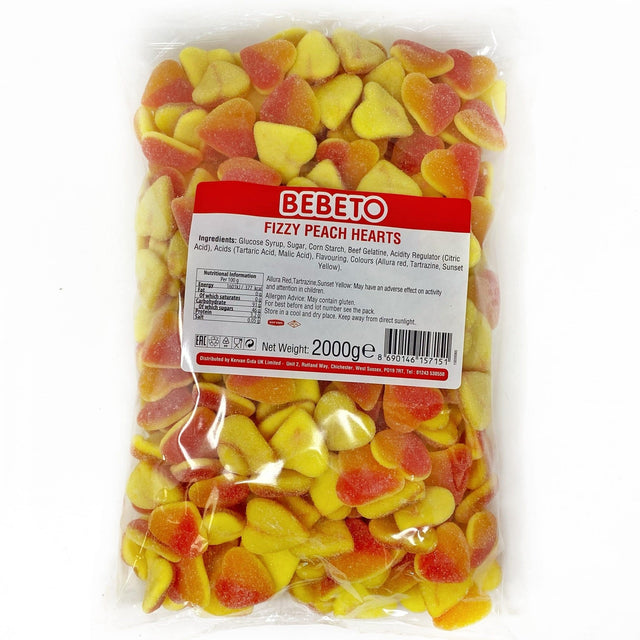 Bebeto Bag Fizzy Peach Hearts (2kg)