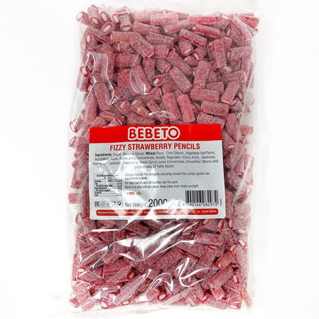 Bebeto Bag Fizzy Strawberry Pencils (2kg)