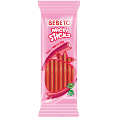 Bebeto Bag Wacky Sticks Strawberry (160g)