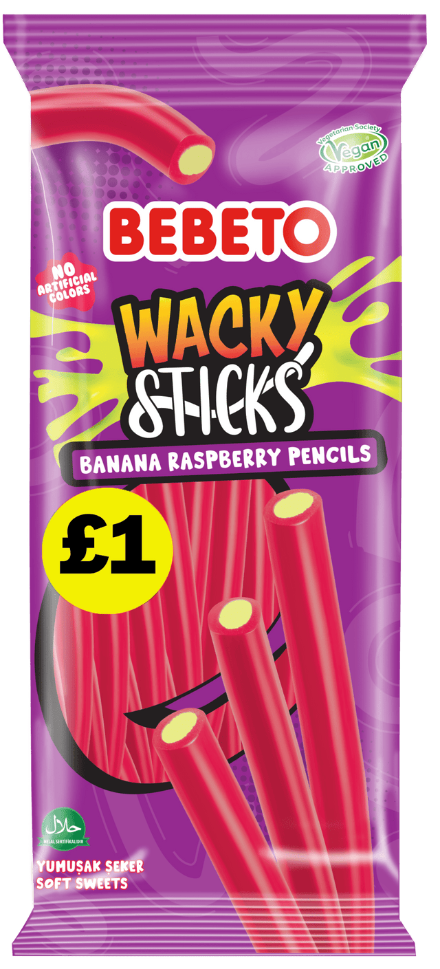 Bebeto Banana Raspberry Pencils Peg Bag 140g PMP £1