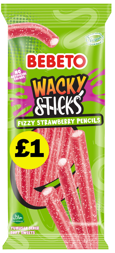 Bebeto Fizzy Strawberry Pencils Peg Bag 140g PMP £1