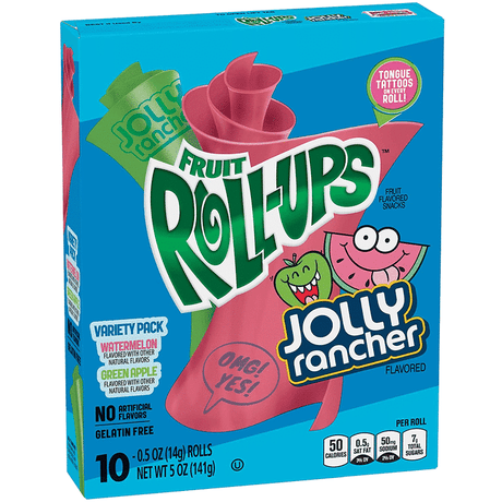 Betty Crocker Fruit Roll Ups Jolly Rancher Variety Pack (141g-10 Rolls)