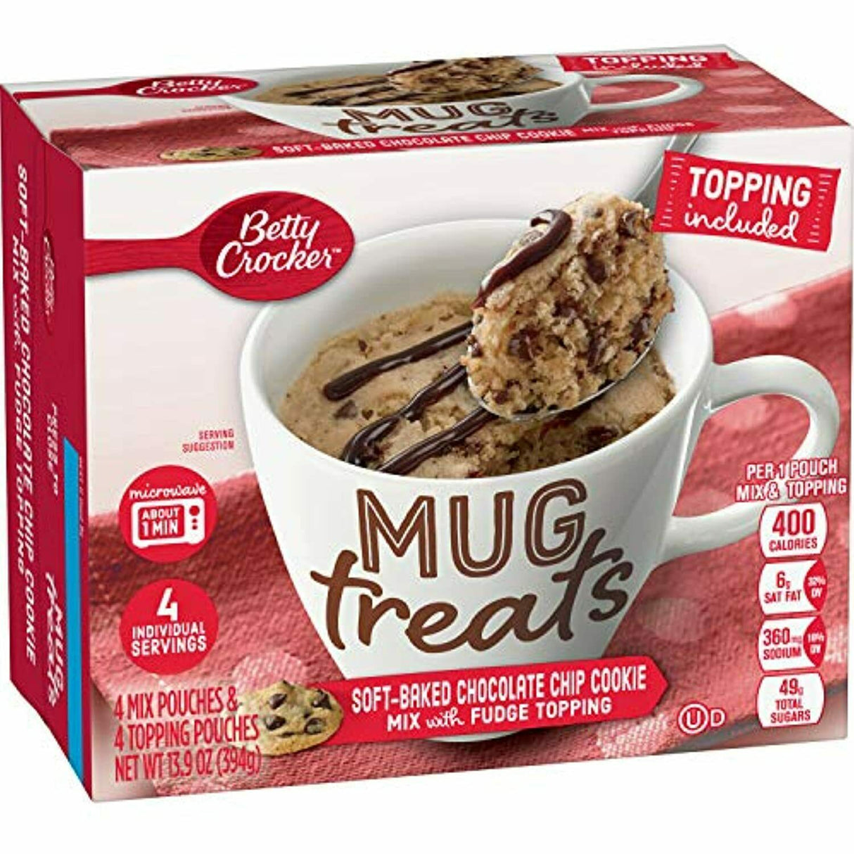 Betty Crocker Mug Treats Soft Baked Chocolate Chip Cookie Mix (394g)