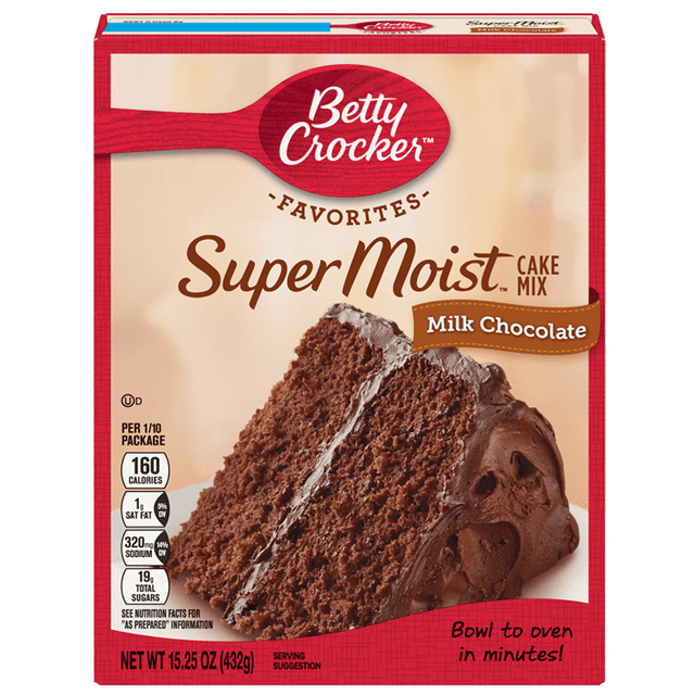 Betty Crocker Super Moist Milk Chocolate Cake Mix (432g)
