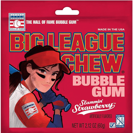 Big League Chew Bubblegum Slammin' Strawberry (60g)