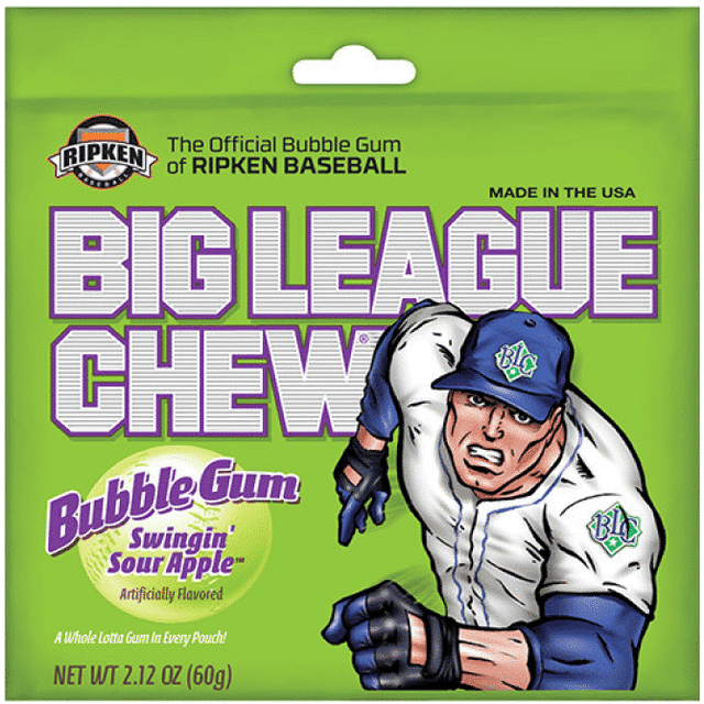 Big League Chew Bubblegum Swingin' Sour Apple (60g)