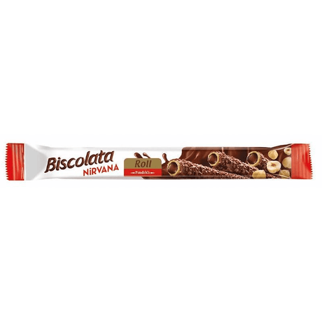 Biscolata Nirvana Chocolate Coated Hazelnut Wafer Roll (28g)