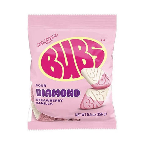 Bubs Sour Strawberry Vanilla Diamonds Peg Bag 156g (USA)