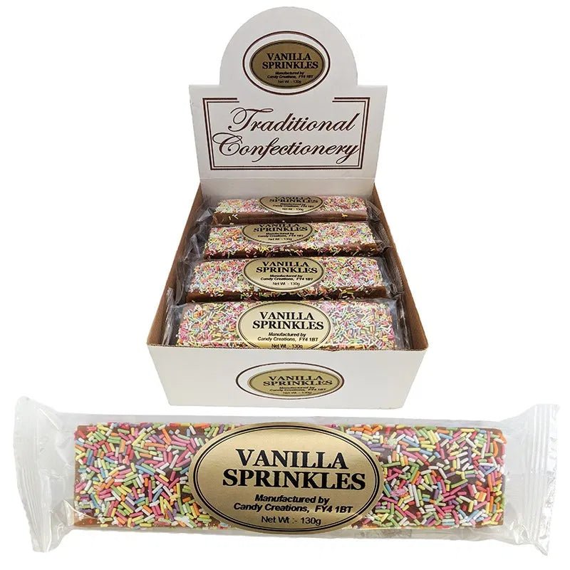 Candy Creations Vanilla Sprinkles Fudge Bar 130g