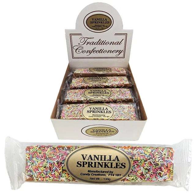 Candy Creations Vanilla Sprinkles Fudge Bar 130g