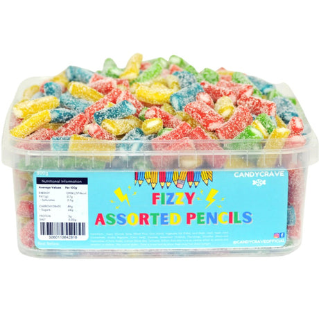 Candycrave Fizzy Assorted Pencils Tub (600g)