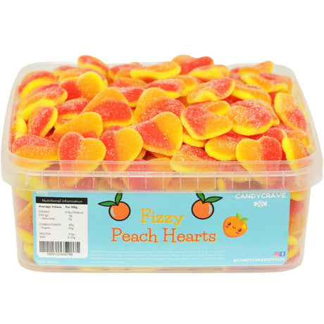 Candycrave Fizzy Peach Hearts Tub (600g)