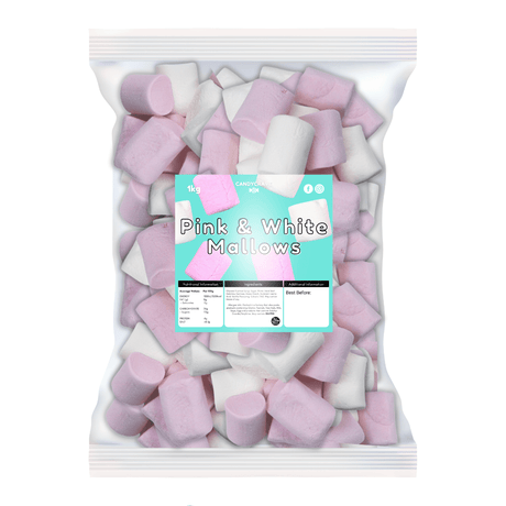 CandyCrave Mallows Large Pink & White (1kg)