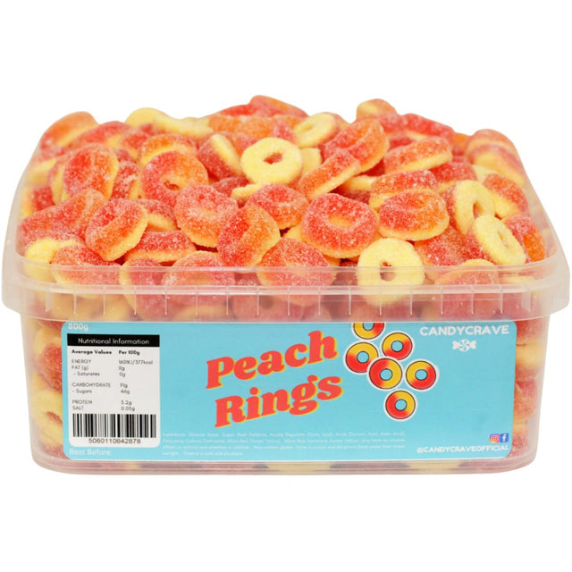 Candycrave Peach Rings Tub (600g)