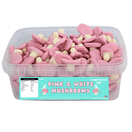 Candycrave Pink & White Mushrooms Tub (600g)
