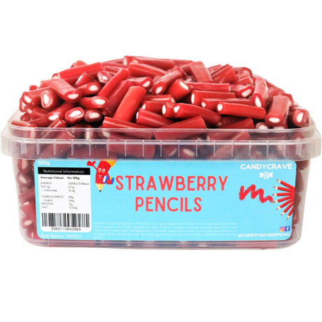 Candycrave Strawberry Pencils Tub (600g)