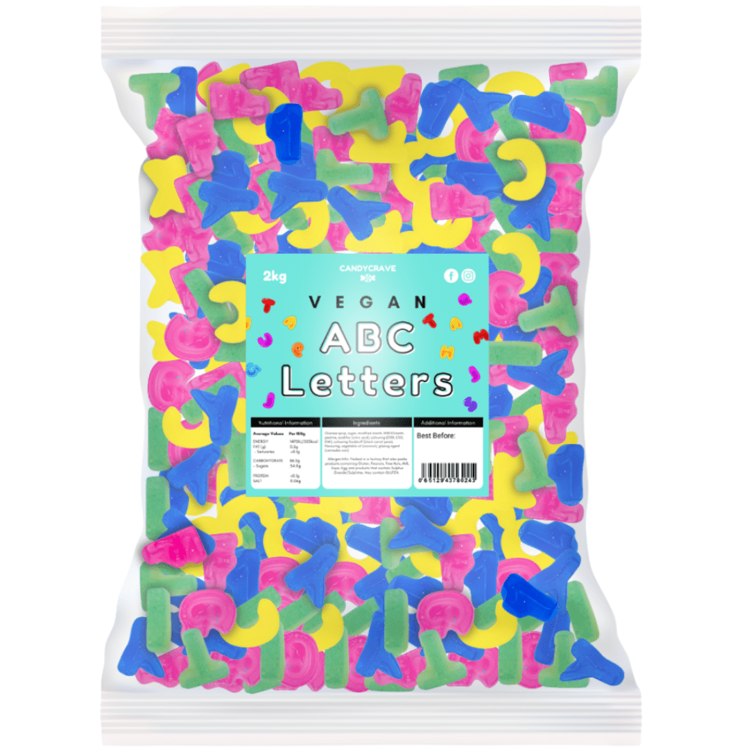 Candycrave Vegan ABC Letters Bag 2kg – SoSweet