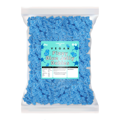 CandyCrave Vegan Fizzy Blue Jelly Babies (2kg)